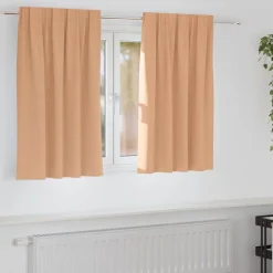 vidaXL Verdunkelungs-Vorhänge mit Ringen 2 pcs Hellbraun 140 x 140 cm