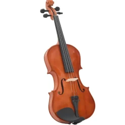 vidaXL Violine Komplettset mit Bogen und Kinnhalter Dunkles Holz 4/4