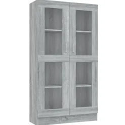 vidaXL Vitrinenschrank Grau Sonoma 82,5x30,5x150 cm Holzwerkstoff