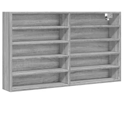 vidaXL Vitrinenschrank Grau Sonoma 100x15x58 cm Holzwerkstoff