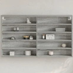 vidaXL Vitrinenschrank Grau Sonoma 100x15x58 cm Holzwerkstoff