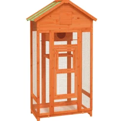 vidaXL Voliere Braun 91,5x53x170 cm Massivholz Kiefer
