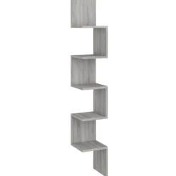 vidaXL Wand-Eckregal Grau Sonoma 20x20x127,5 cm Holzwerkstoff