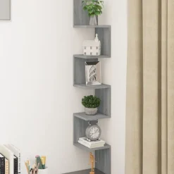 vidaXL Wand-Eckregal Grau Sonoma 20x20x127,5 cm Holzwerkstoff