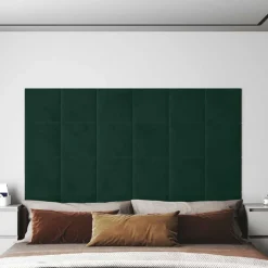 vidaXL Wandkopfteilen 12 pcs Dunkelgrün 30 x 30 cm Samt