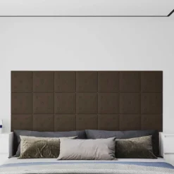 vidaXL Wandkopfteilen 12 pcs Braun 30 x 30 cm Kunstleder