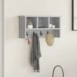 vidaXL Wandmontierter nachttisch Graues Sonoma 50 x 16 x 26 cm