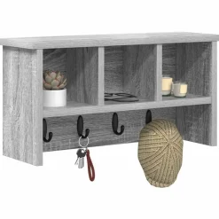 vidaXL Wandmontierter nachttisch Graues Sonoma 50 x 16 x 26 cm