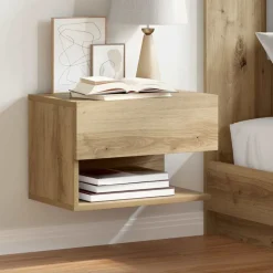 vidaXL Wand-Nachttisch Artisan-Eiche