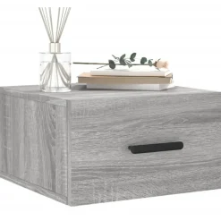 vidaXL Wand-Nachttisch Grau Sonoma 35x35x20 cm