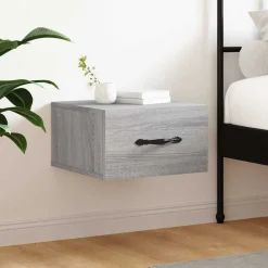 vidaXL Wand-Nachttisch Grau Sonoma 35x35x20 cm