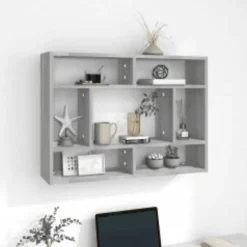 vidaXL Wandregal Grau Sonoma 75x16x55 cm Holzwerkstoff