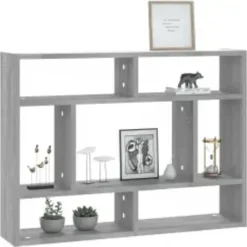 vidaXL Wandregal Grau Sonoma 75x16x55 cm Holzwerkstoff