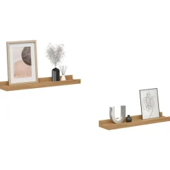 vidaXL Wandregal mit Regal 2 pcs Braun 40 x 9 x 3 cm Holzwerkstoff