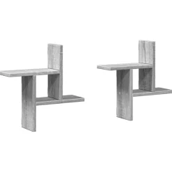vidaXL Wandregale 2 Stk. Grau Sonoma 38x12x38 cm Holzwerkstoff