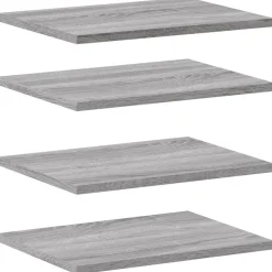 vidaXL Wandregale 4 Stk. Grau Sonoma 40x30x1,5 cm Holzwerkstoff
