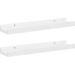 vidaXL Wandregale 2 Stk. Hochglanz-Weiß 40x9x3 cm