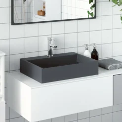 vidaXL Waschbecken 50x38x11 cm Mineralguss/Marmorguss Anthrazit