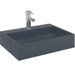 vidaXL Waschbecken 50x38x11 cm Mineralguss/Marmorguss Anthrazit