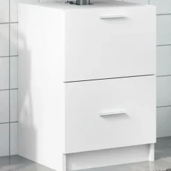 vidaXL Waschbeckenunterschrank Weiß 40x37x59 cm Holzwerkstoff