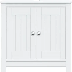 vidaXL Waschbeckenunterschrank BERG Weiß 60x34x59 cm Massivholz Kiefer