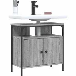 vidaXL Waschbeckenunterschrank Grau Sonoma 60x30x60 cm Holzwerkstoff
