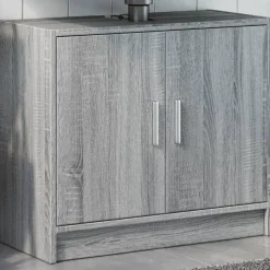 vidaXL Waschbeckenunterschrank Grau Sonoma 63x29x55 cm Holzwerkstoff