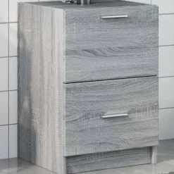 vidaXL Waschbeckenunterschrank Grau Sonoma 40x37x59 cm Holzwerkstoff