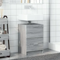 vidaXL Waschbeckenunterschrank Grau Sonoma 40x37x59 cm Holzwerkstoff