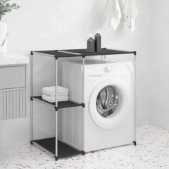 vidaXL Waschmaschinenregal Schwarz 87x55x90,5 cm Eisen
