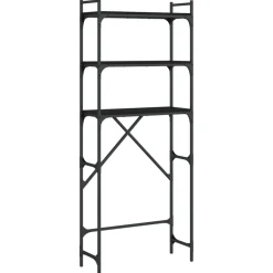 vidaXL Waschmaschinenregal Schwarz 67x25x163 cm Holzwerkstoff