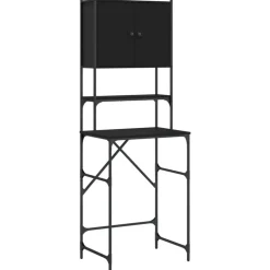 vidaXL Waschmaschinenschrank Schwarz 68x48,5x194 cm