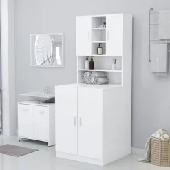 vidaXL Waschmaschinenschrank Weiß