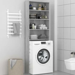 vidaXL Waschmaschinenschrank Grau Sonoma 64x24x190 cm