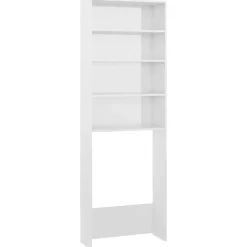 vidaXL Waschmaschinenschrank Hochglanz-Weiß 64x24x190 cm