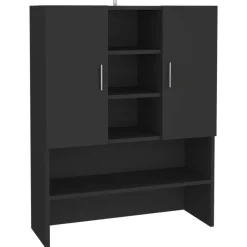 vidaXL Waschmaschinenschrank Schwarz 70,5x25,5x90 cm