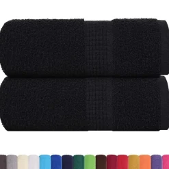 vidaXL Waschtücher FROGN 2 Stk. Schwarz 30x30 cm 360 g/m²