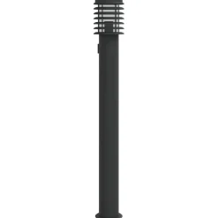 vidaXL Wegeleuchte mit Steckdose Schwarz 110 cm Edelstahl