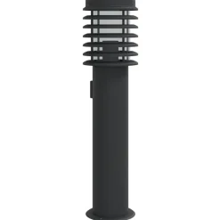 vidaXL Wegeleuchte mit Steckdose Schwarz 60 cm Edelstahl