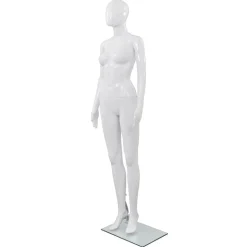vidaXL Weibliche Schaufensterpuppe mit Glassockel Weiß 175 cm