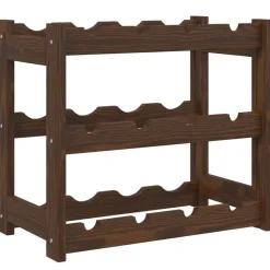 vidaXL Weinregal für 12 Flaschen Braun Massivholz Kiefer