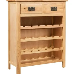 vidaXL Weinschrank 72x32x90 cm Massivholz Eiche