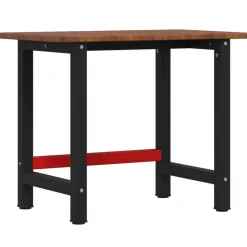 vidaXL Werkbank Dunkelbraun 100x60x81,5 cm Massivholz Eiche Rechteckig