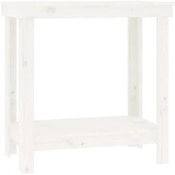vidaXL Werkbank Weiß 80x50x80 cm Massivholz Kiefer