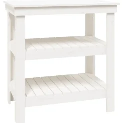 vidaXL Werkbank Weiß 78,5x50x80 cm Massivholz Kiefer