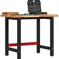 vidaXL Werkbank 100x60x83 cm Massivholz Akazie Rechteckig