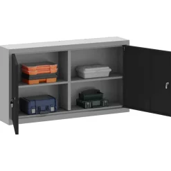 vidaXL Werkzeugschrank mit Regal Schwarz und Grau 50 x 20 x 55 cm