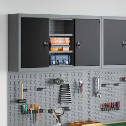 vidaXL Werkzeugschrank mit Regal Schwarz und Grau 50 x 20 x 55 cm