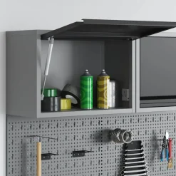 vidaXL Werkzeugschrank mit Speicher Schwarz und Grau 50 x 25 x 35 cm