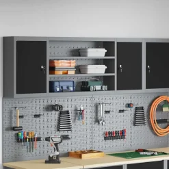 vidaXL Werkzeugschrank mit Regal Schwarz und Grau 50 x 20 x 55 cm